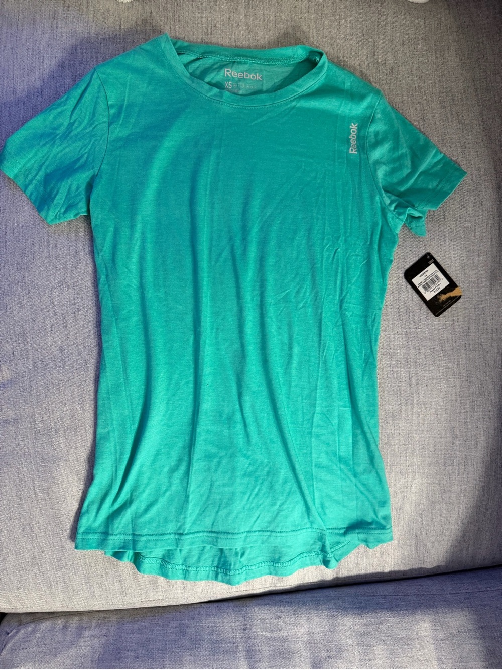 Reebok Women's Crewneck Jersey T-Shirt - Bright Emerald Single Dye - XS - NWT